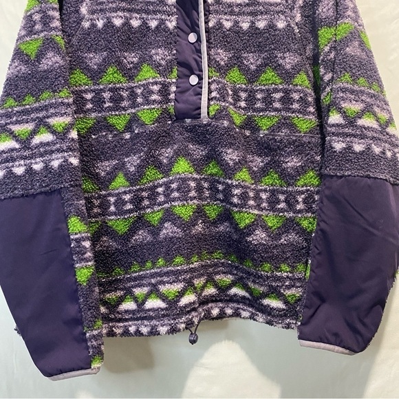 HYBA Sherpa Fleece cabincore Quarter Pullover with Raglan Sleeves sz Large - Picture 5 of 16